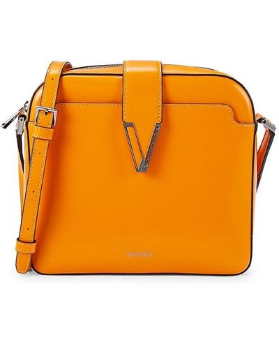Versace Leather Messenger Bag - Orange