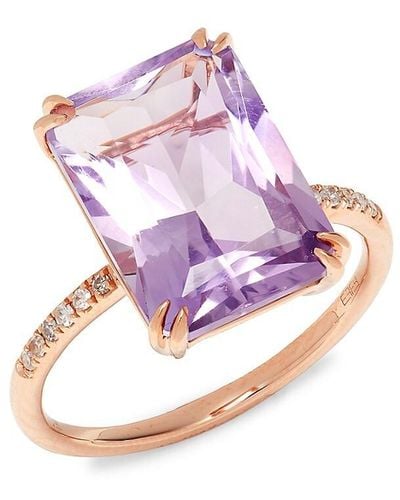 Effy 14K Rose, Amethyst & Diamond Ring - Pink