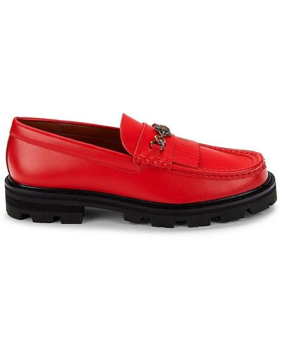 Kurt Geiger Carnaby Leather Chunky Loafers - Red