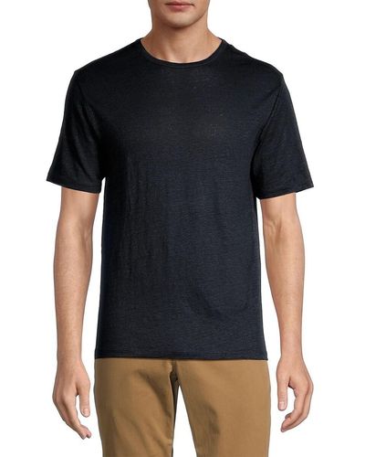 Vince 'Linen Crewneck T Shirt - Black