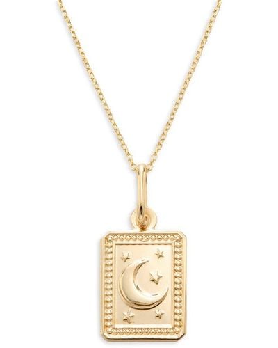 Saks Fifth Avenue 14k Yellow Gold Moon & Star Pendant Necklace - Metallic