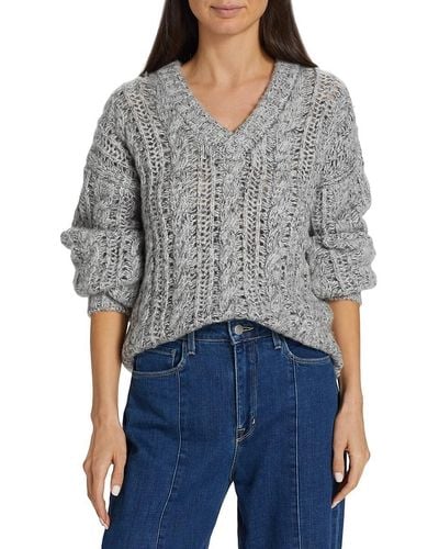 DH New York Willow Cable Knit Sweater - Gray