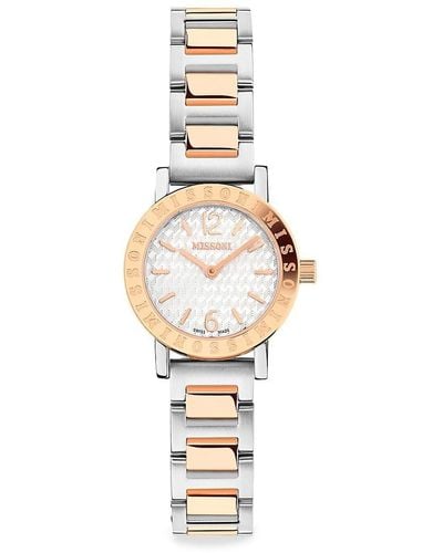 Missoni Estate 27Mm Ip Two Tone Stainless Steel Bracelet Watch - White