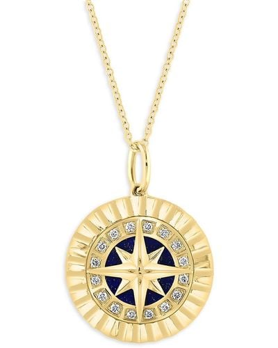 Effy 14K, Lapis Lazuli & Diamond North Star Necklace - Metallic