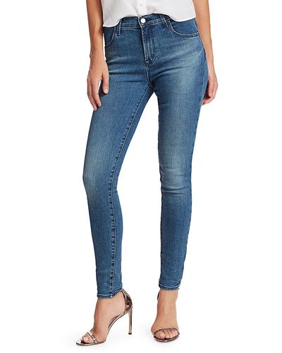 J Brand Maria High-rise Distressed Skinny Jeans - Blue