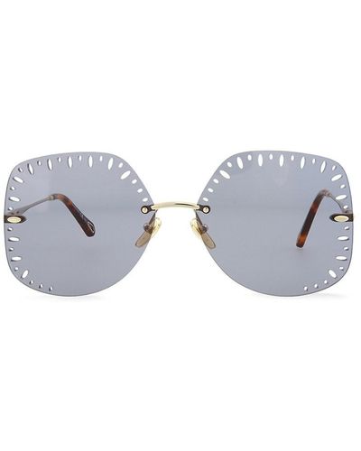 Chloé 63mm Cutout Square Sunglasses - Gray