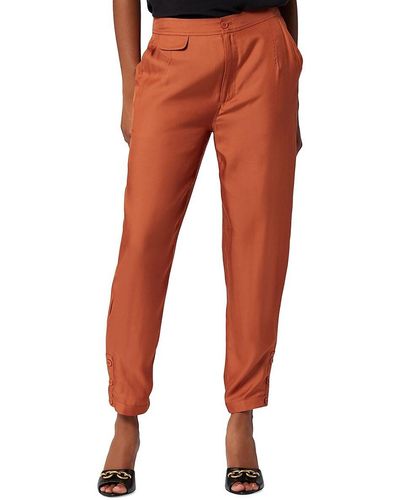 Equipment Rayder Twill Silk Blend Tapered Trousers - Orange