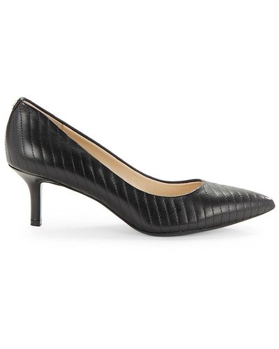 Karl Lagerfeld Rosette Leather Point Toe Pumps - Natural