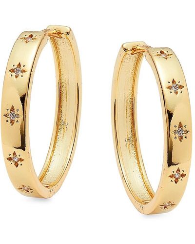 Ava & Aiden 12k Goldplated & Cubic Zirconia Hoop Earrings - Metallic