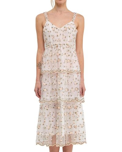 Endless Rose Floral Embroidered Maxi Dress - Multicolour