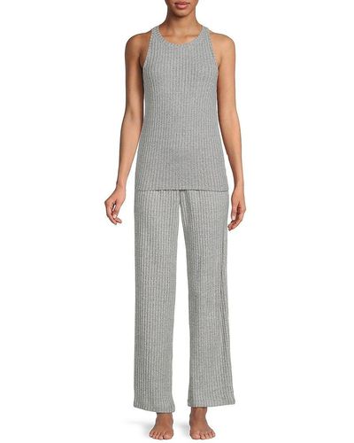 Calvin Klein 2-piece Ribbed Knit Tank & Lounge Pants Set - Gray