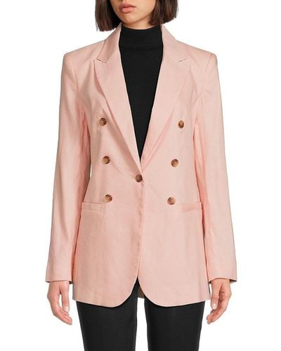 DKNY Linen Blend Blazer - Pink