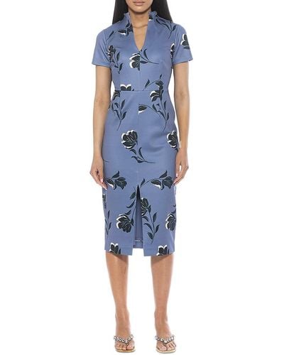 Alexia Admor Acadia Midi Sheath Dress - Blue