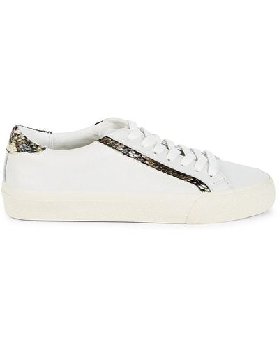 Madewell Sidewalk Low-top Leather & Snake-print Sneakers - White