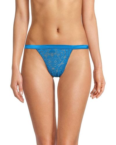 Cosabella Khana String Lace Bikini Briefs - Blue