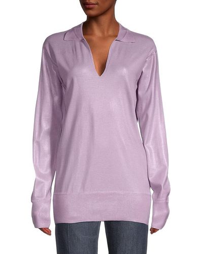 Bottega Veneta Wool Ribbed Sweater - Purple