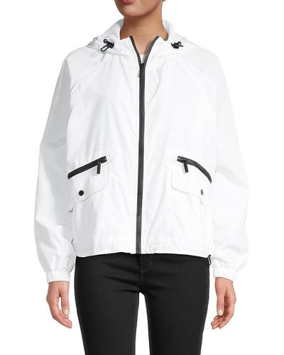 Karl Lagerfeld Logo Windbreaker Jacket - White