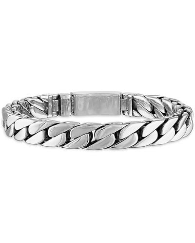 Esquire Stainless Steel Curb Link Chain Bracelet - White