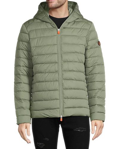 Save The Duck Lexis Packable Hooded Puffer Jacket - Green