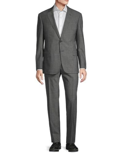 Armani Regular-fit Textured Wool Suit - Gray