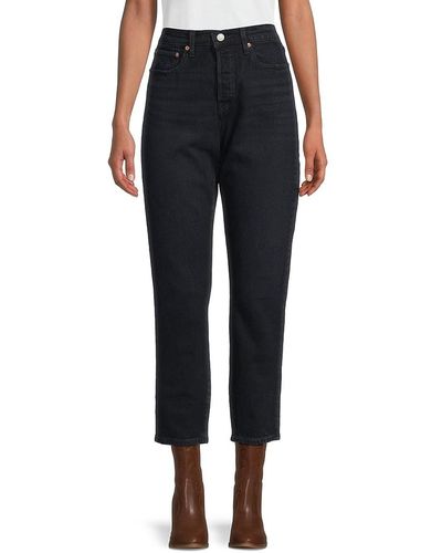 Levi's Wedgie Icon High Rise Cropped Tapered Jeans - Blue