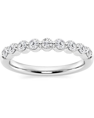 Saks Fifth Avenue Build Your Own Collection Platinum & 9 Natural Round Diamond Wedding Band - White