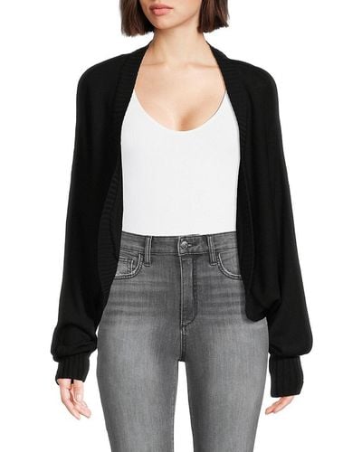DKNY Solid Open Front Cardigan - Grey