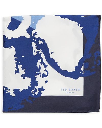Ted Baker Magnolia Silk Pocket Square - Blue