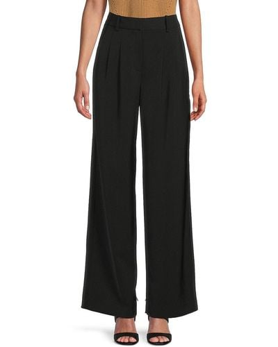French Connection Hallie Pleated Wide Leg Trousers - Black