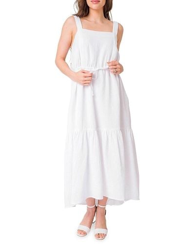 Gibsonlook Gauze Tiered Maxi Dress - White