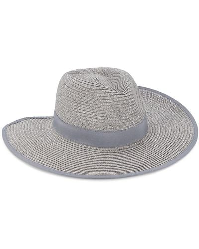 Saks Fifth Avenue Textured Panama Hat - Grey