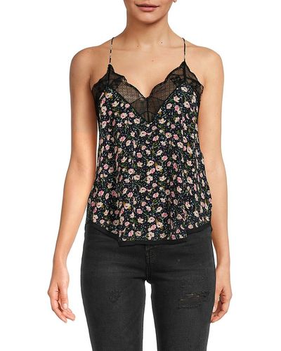 Zadig & Voltaire Christy Floral Camisole Top - Black