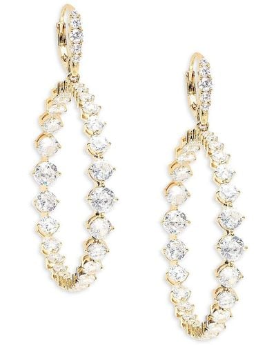 Adriana Orsini 18k Goldplated & Cubic Zirconia Large Single Row Hoop Earrings - White