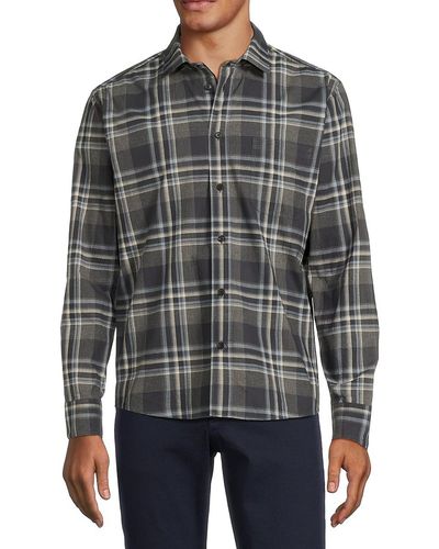 Billy Reid Tuscumbia Standard Fit Plaid Shirt - Grey