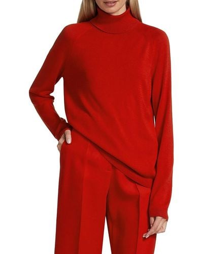 Lafayette 148 New York Raglan Sleeve Turtleneck Sweater - Red