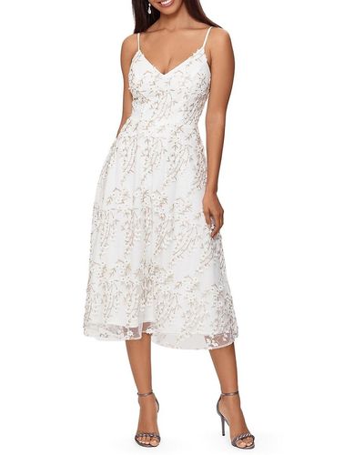 Xscape Lace Midi Dress - White