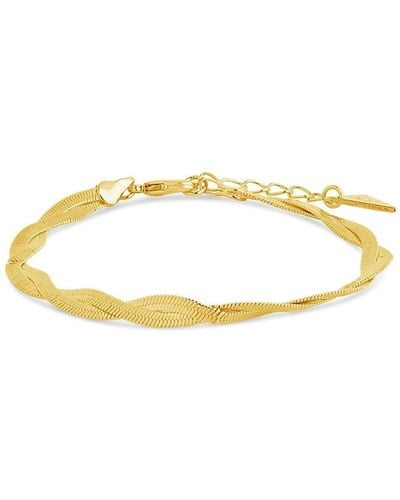 Sterling Forever Oakley 14k Goldplated Braided Snake Chain Bracelet - Metallic