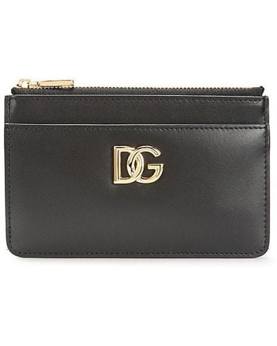 Dolce & Gabbana Logo Leather Card Case - Black