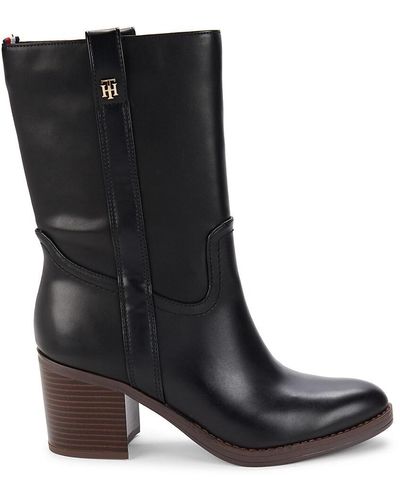 Tommy Hilfiger Theal Block Heel Ankle Boots - Brown