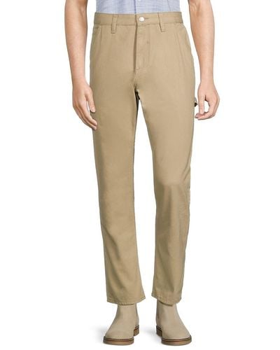 Blend Flat Front Chino Trousers - Natural