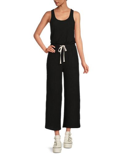 Spiritual Gangster Ballet Ribbed Wide Leg Jumpsuit - Black