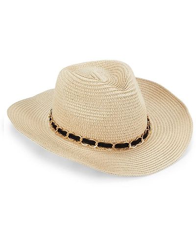 Kendall + Kylie Kendall + Kylie Chain Trim Panama Hat - Natural