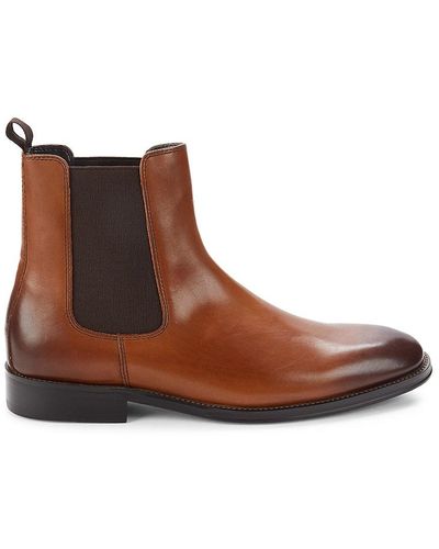 Saks Fifth Avenue Saks Fifth Avenue Adriano Leather Ankle Boots - Brown
