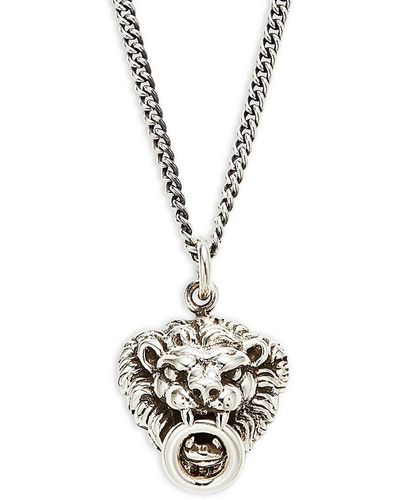 King Baby Studio Sterling Silver Lion Pendant Necklace - Metallic