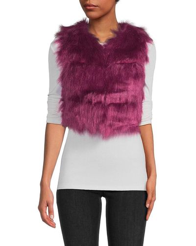 Wdny Faux Fur Vest - Purple