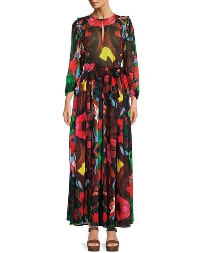 Truth Eve Floral Maxi Dress - Red