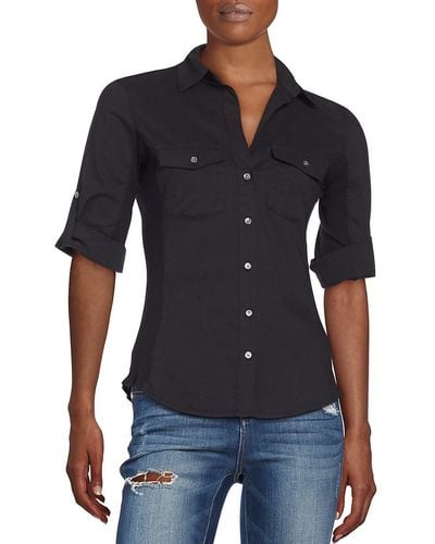 James Perse Spread Collar Shirt - Black