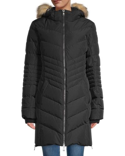 Pajar Queens Faux Fur Quilted Puffer Hooded Coat - Black