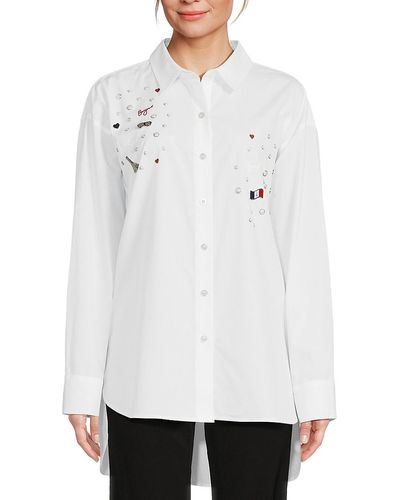 Karl Lagerfeld Logo Pin Shirt - White