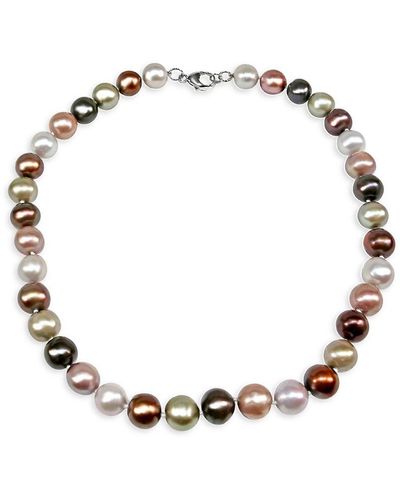 Effy Sterling & 10Mm-11Mm Freshwater Pearl Beaded Necklace - Metallic